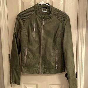 Green leather-like jacket